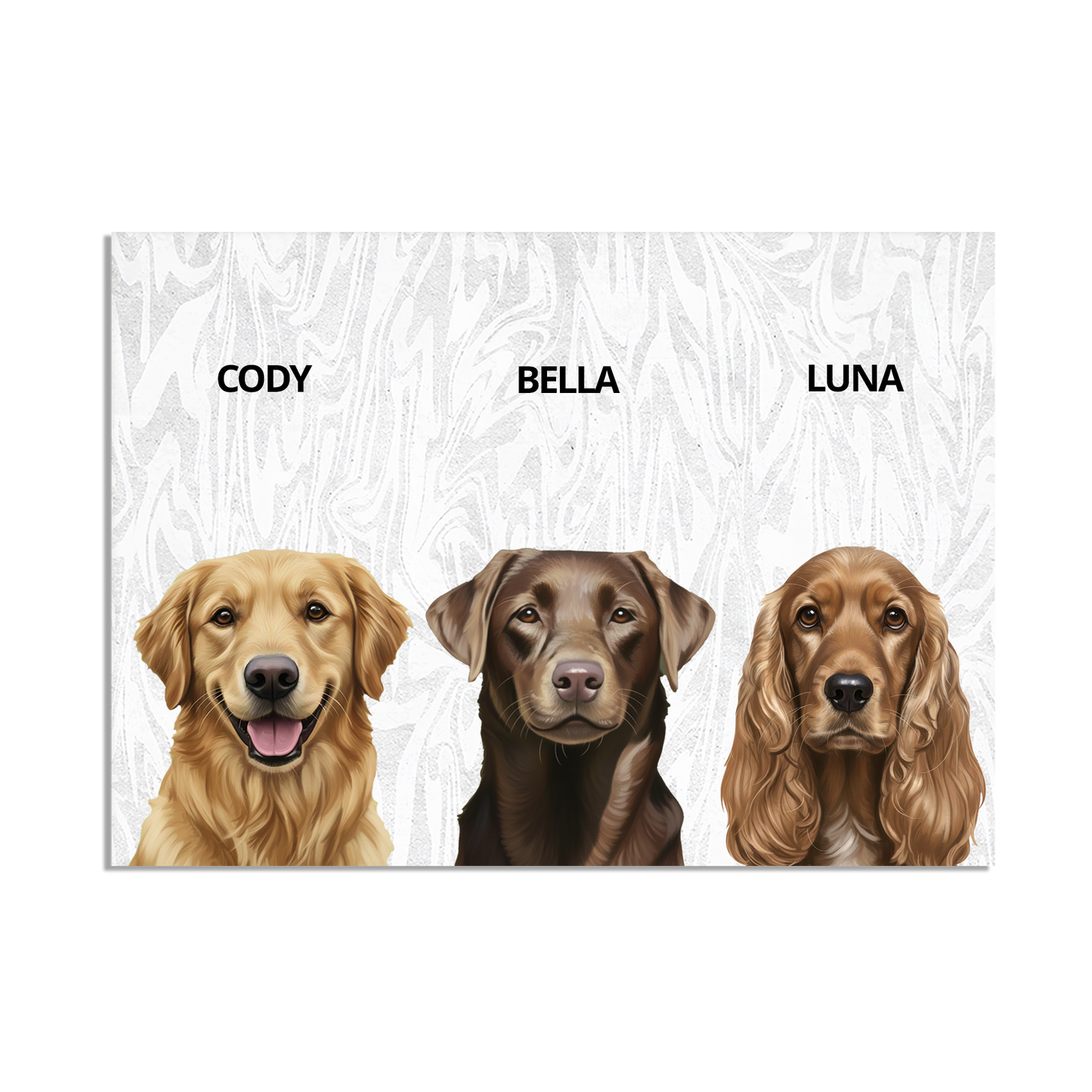 Custom Triple Pet Portrait