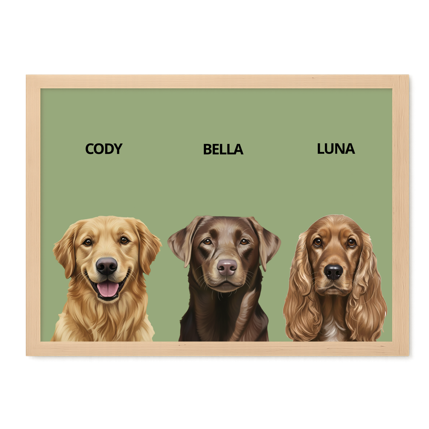 Custom Triple Pet Portrait