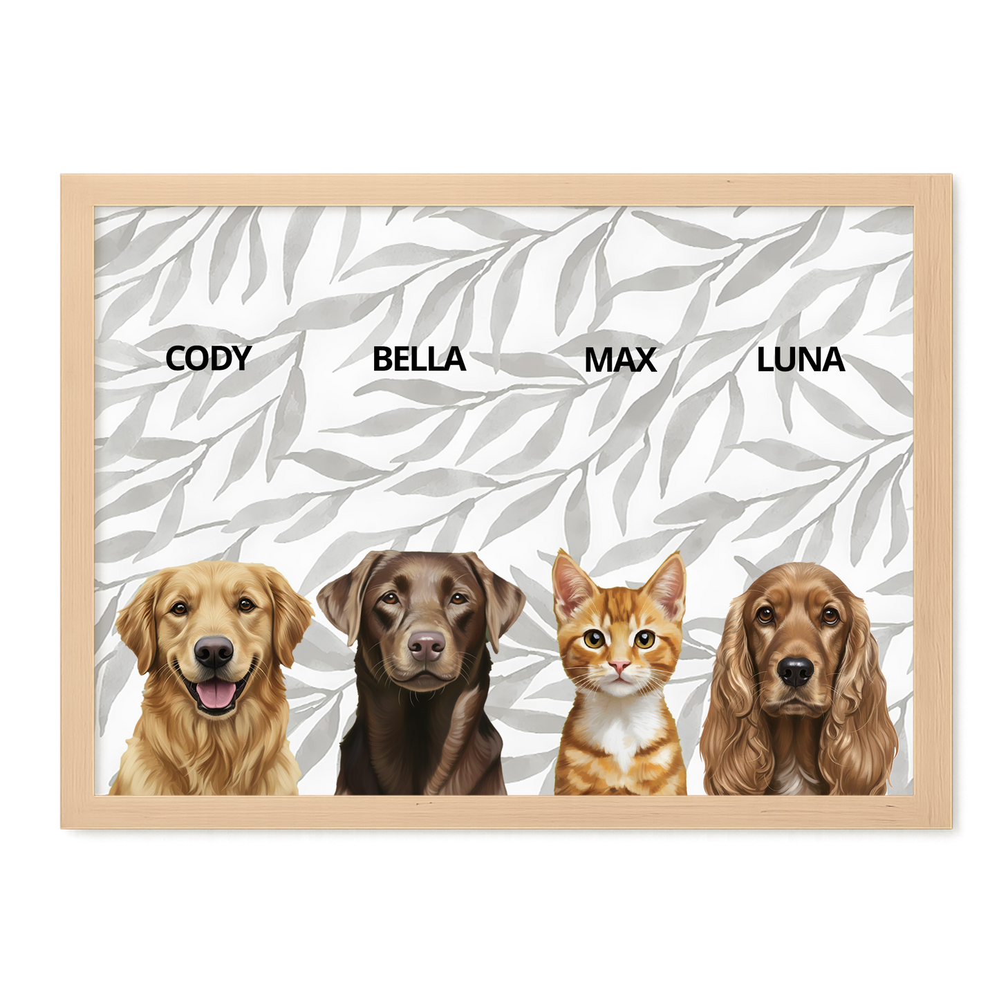 Custom Quadruple Pet Portrait
