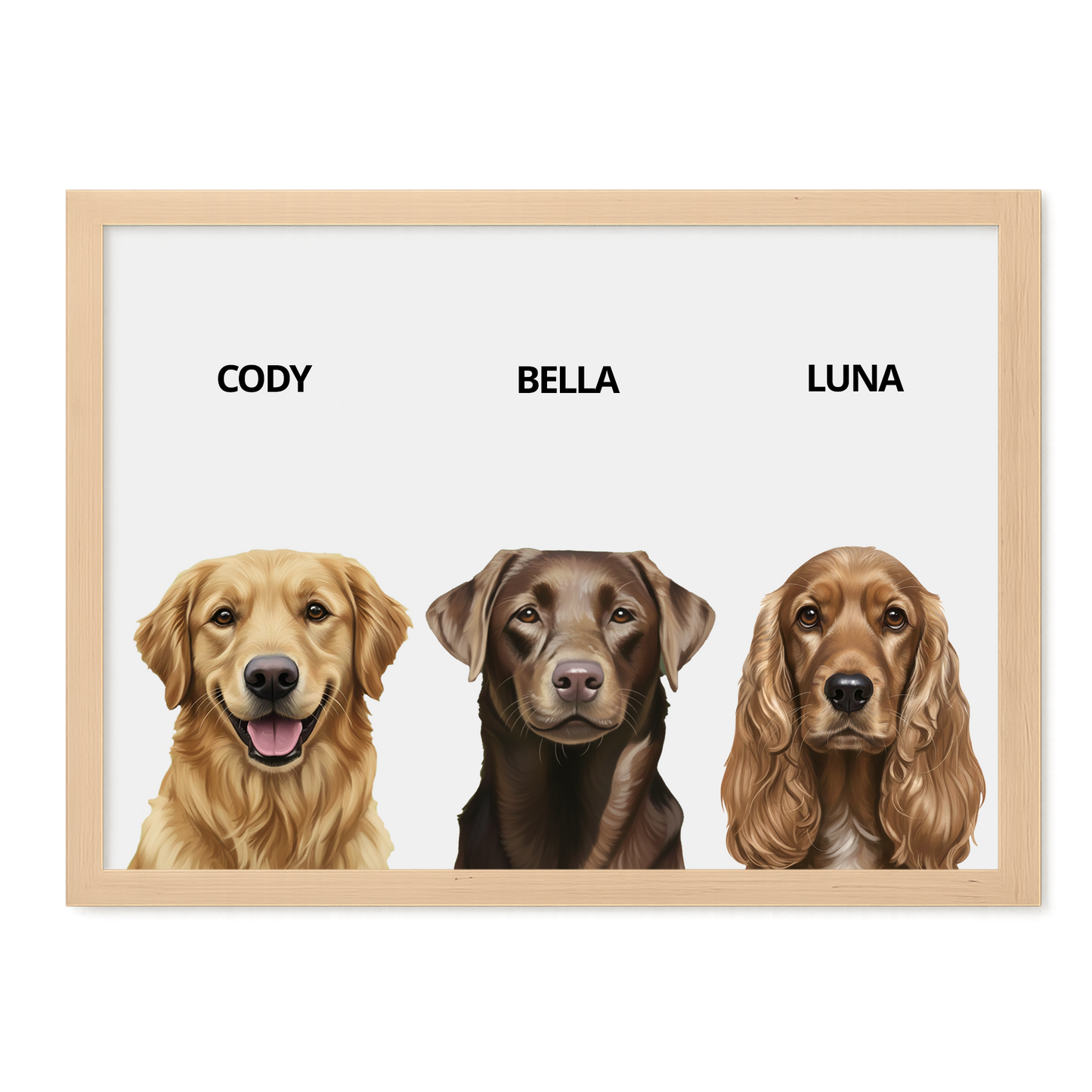 Custom Triple Pet Portrait