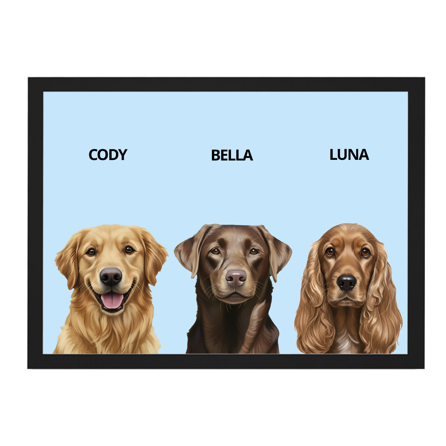 Custom Triple Pet Portrait