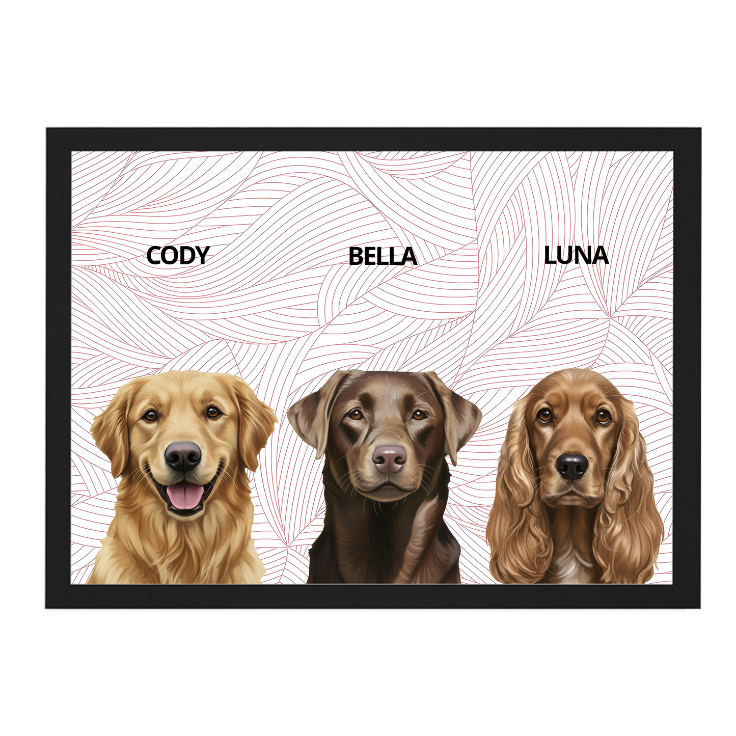 Custom Triple Pet Portrait