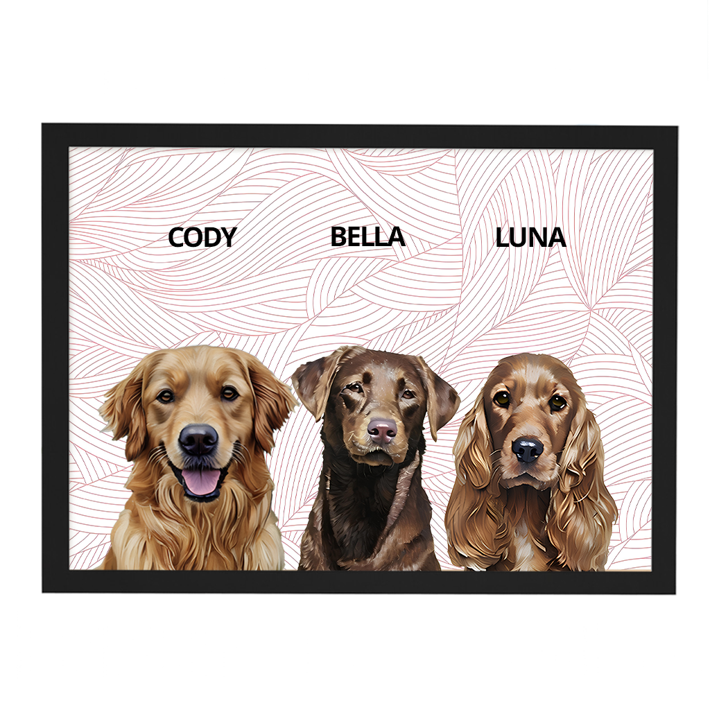 Custom Triple Pet Portrait