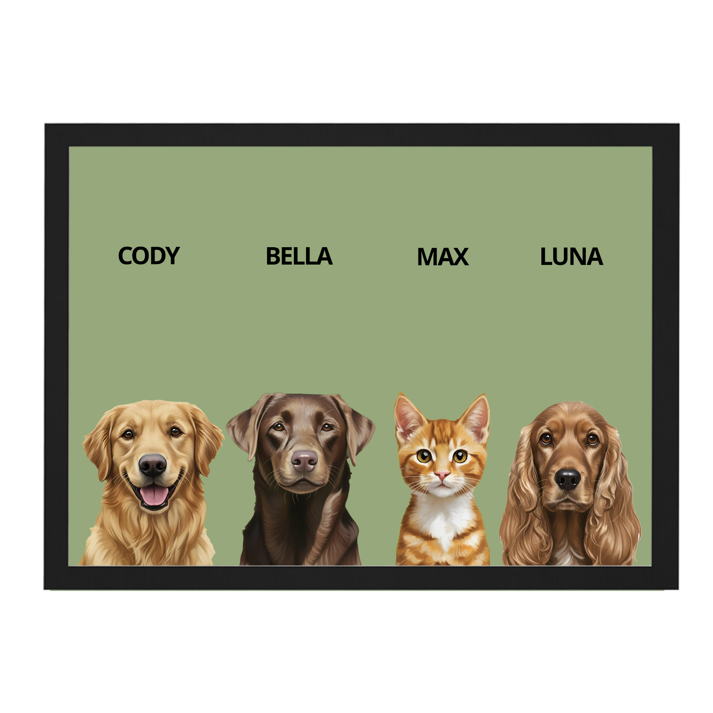 Custom Quadruple Pet Portrait
