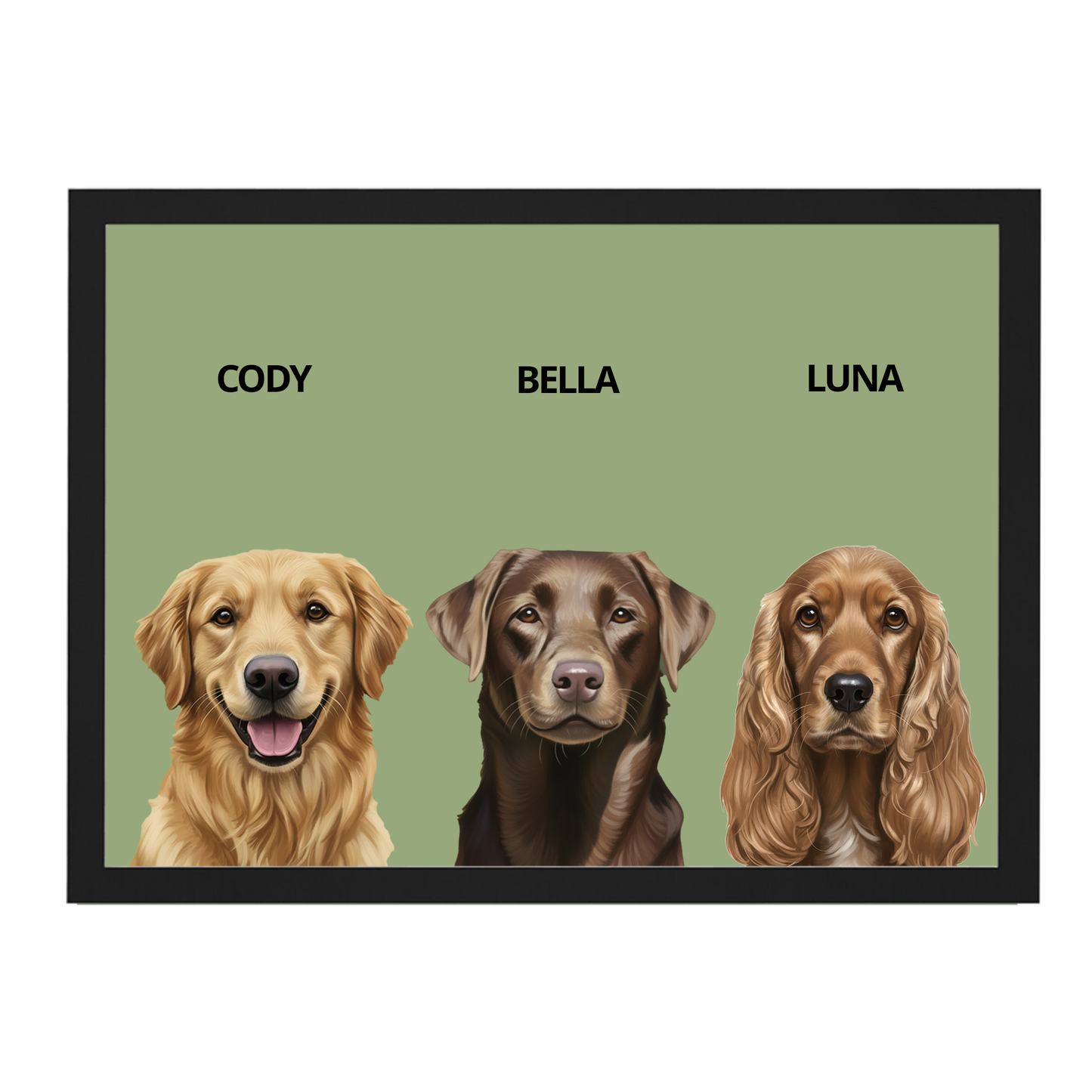 Custom Triple Pet Portrait