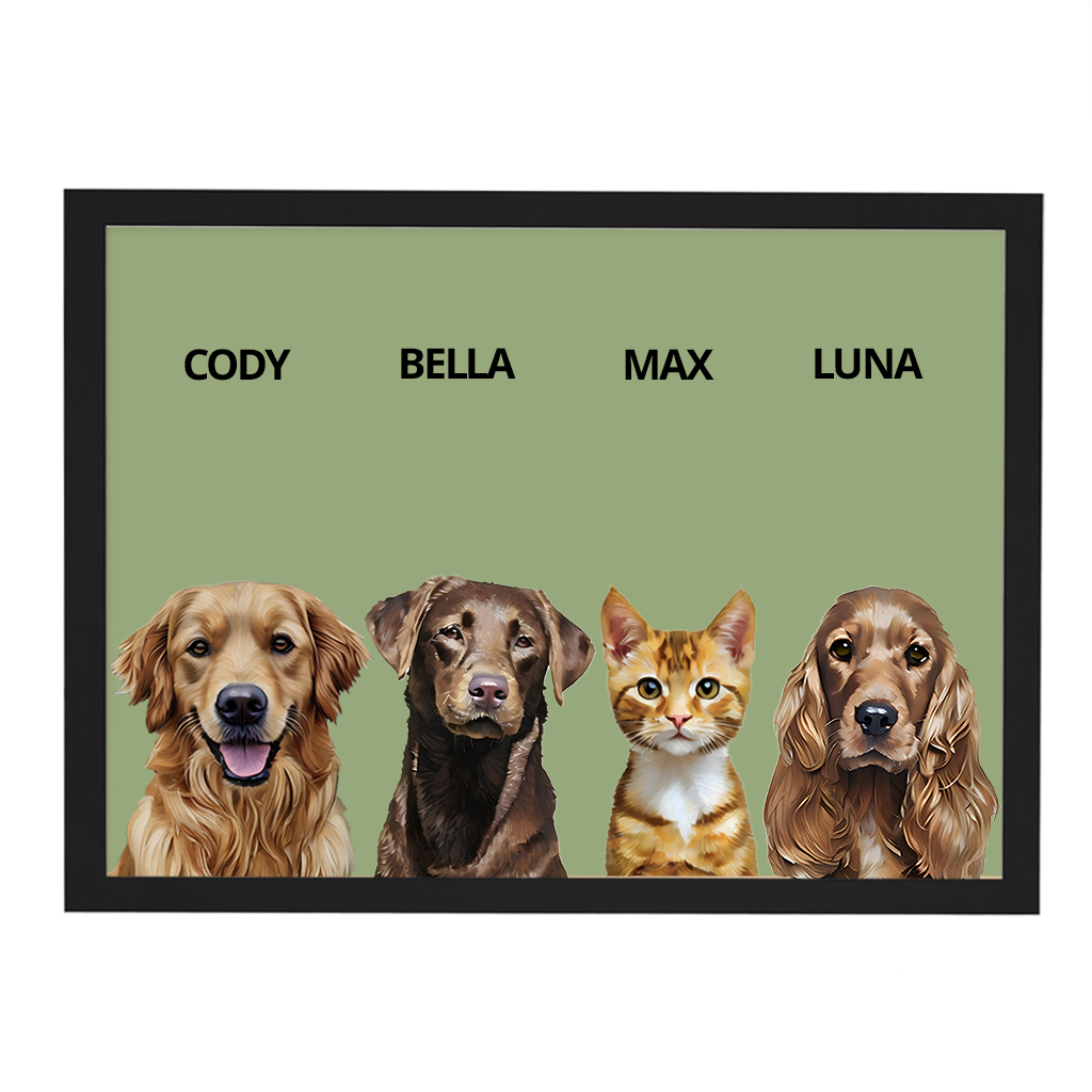 Custom Quadruple Pet Portrait
