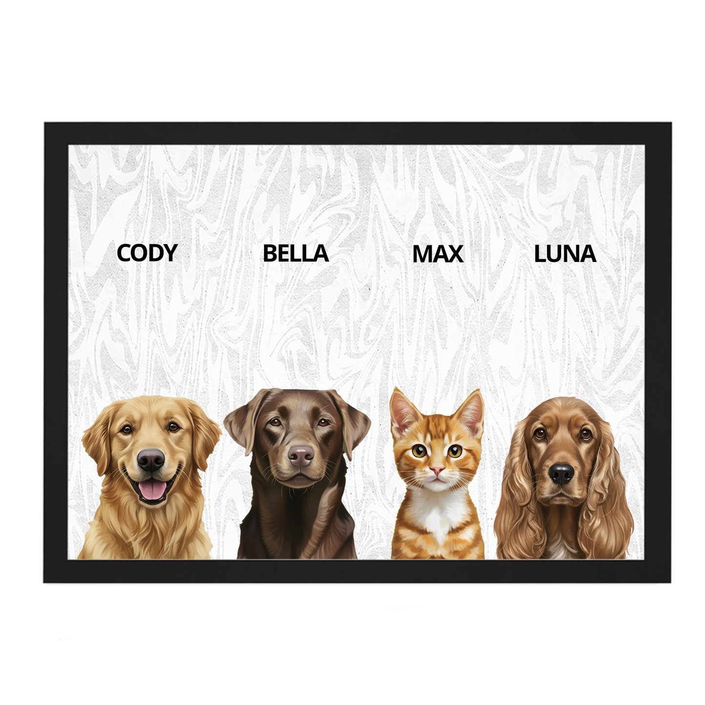 Custom Quadruple Pet Portrait