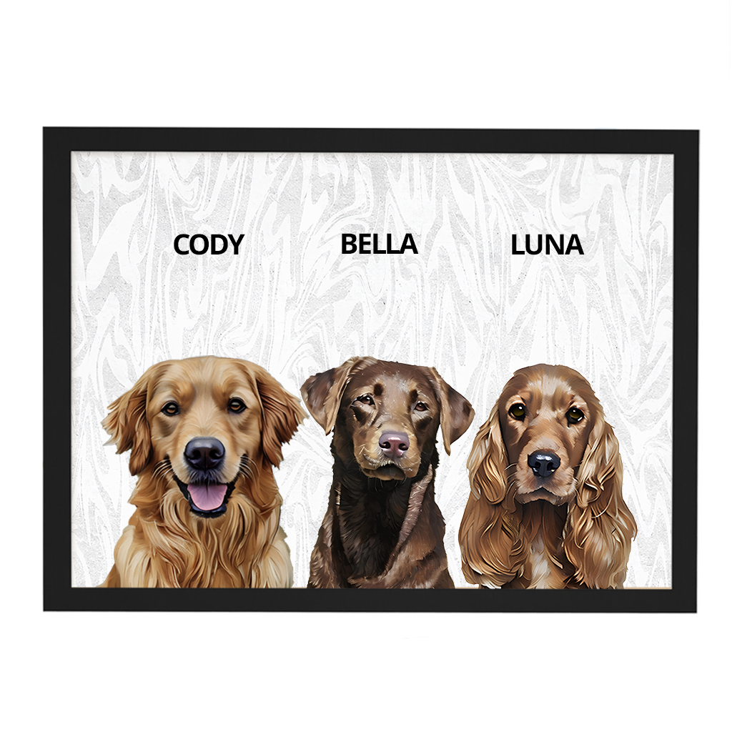 Custom Triple Pet Portrait