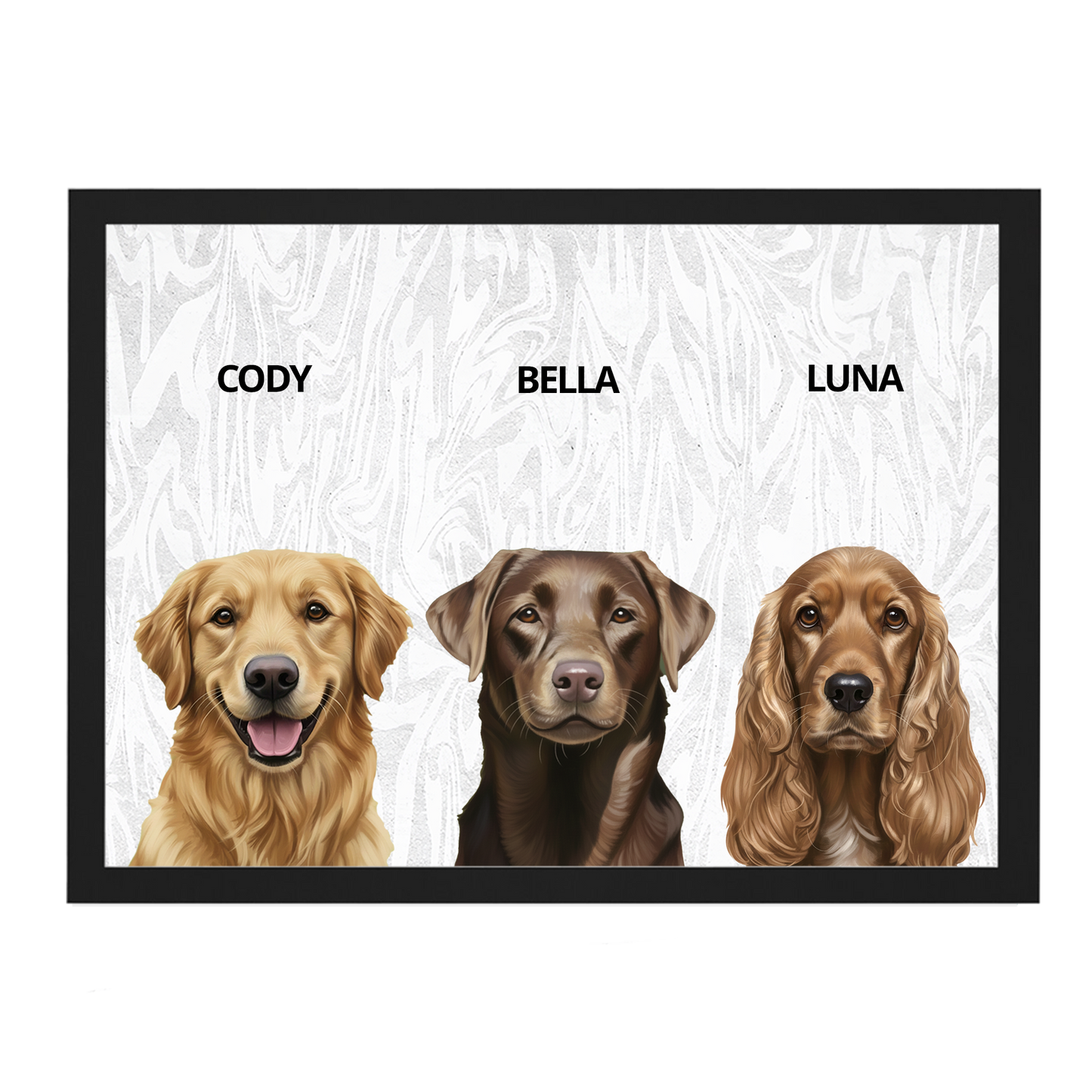 Custom Triple Pet Portrait