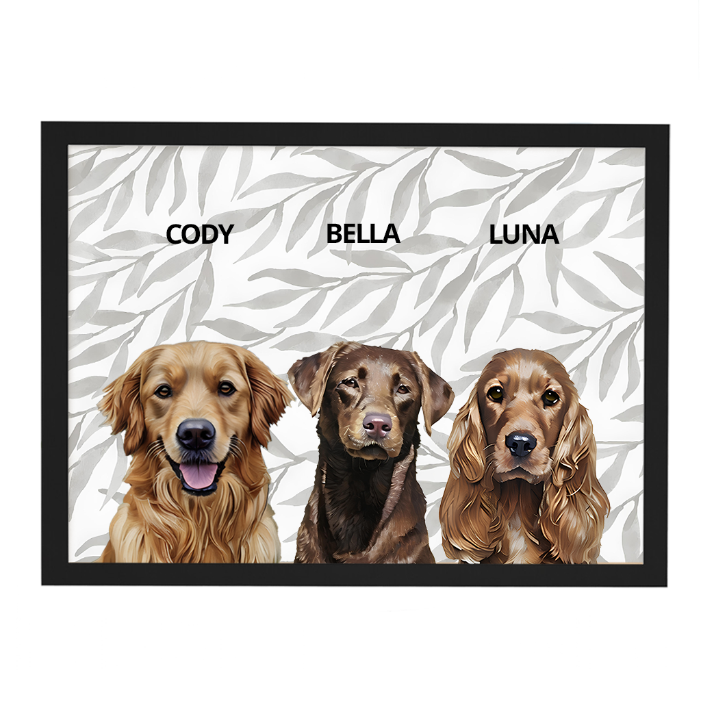 Custom Triple Pet Portrait