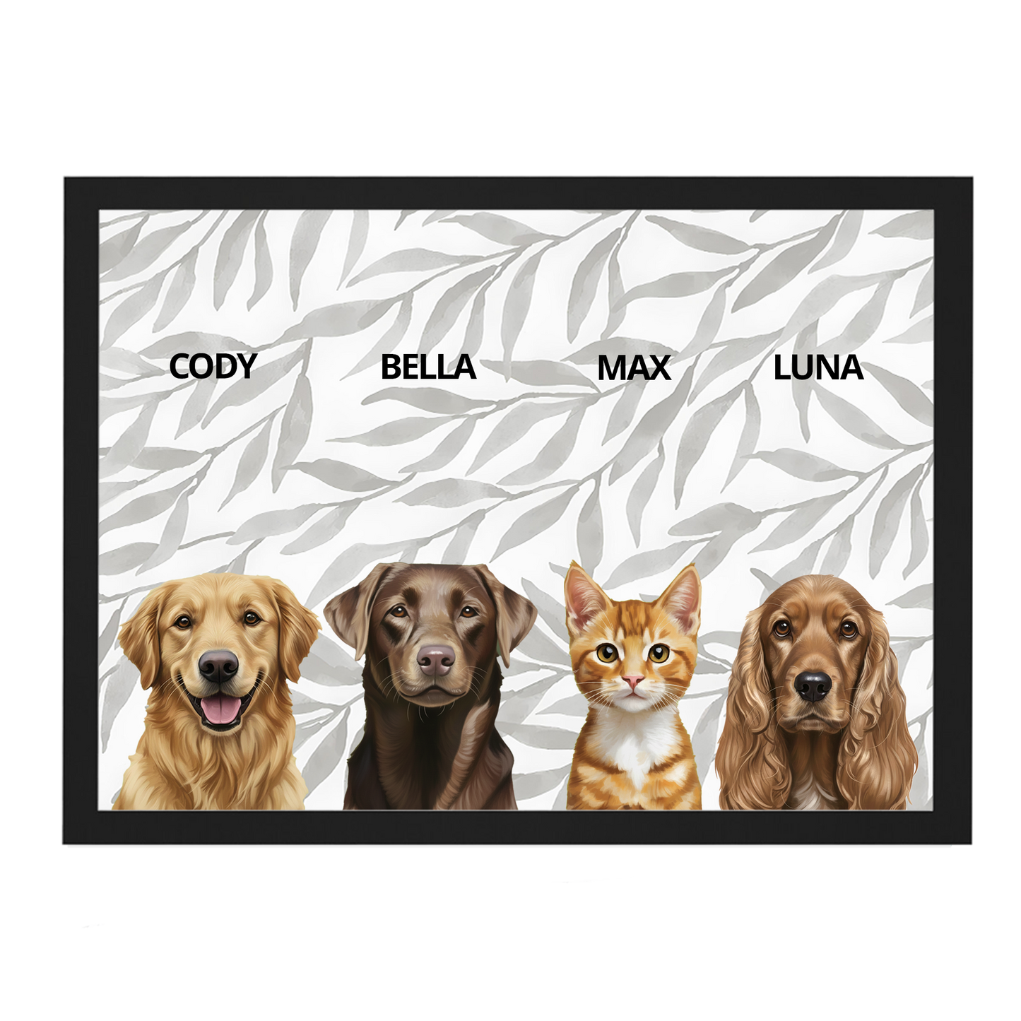 Custom Quadruple Pet Portrait
