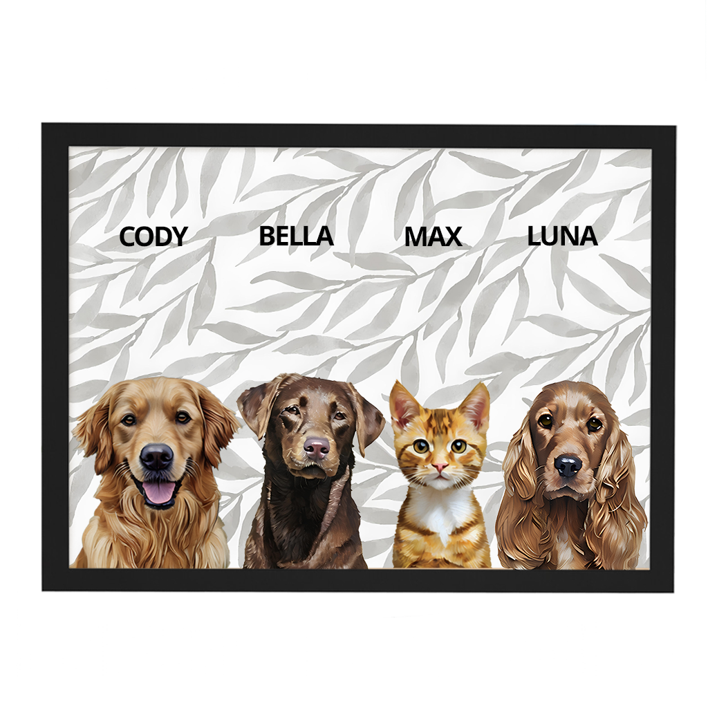 Custom Quadruple Pet Portrait