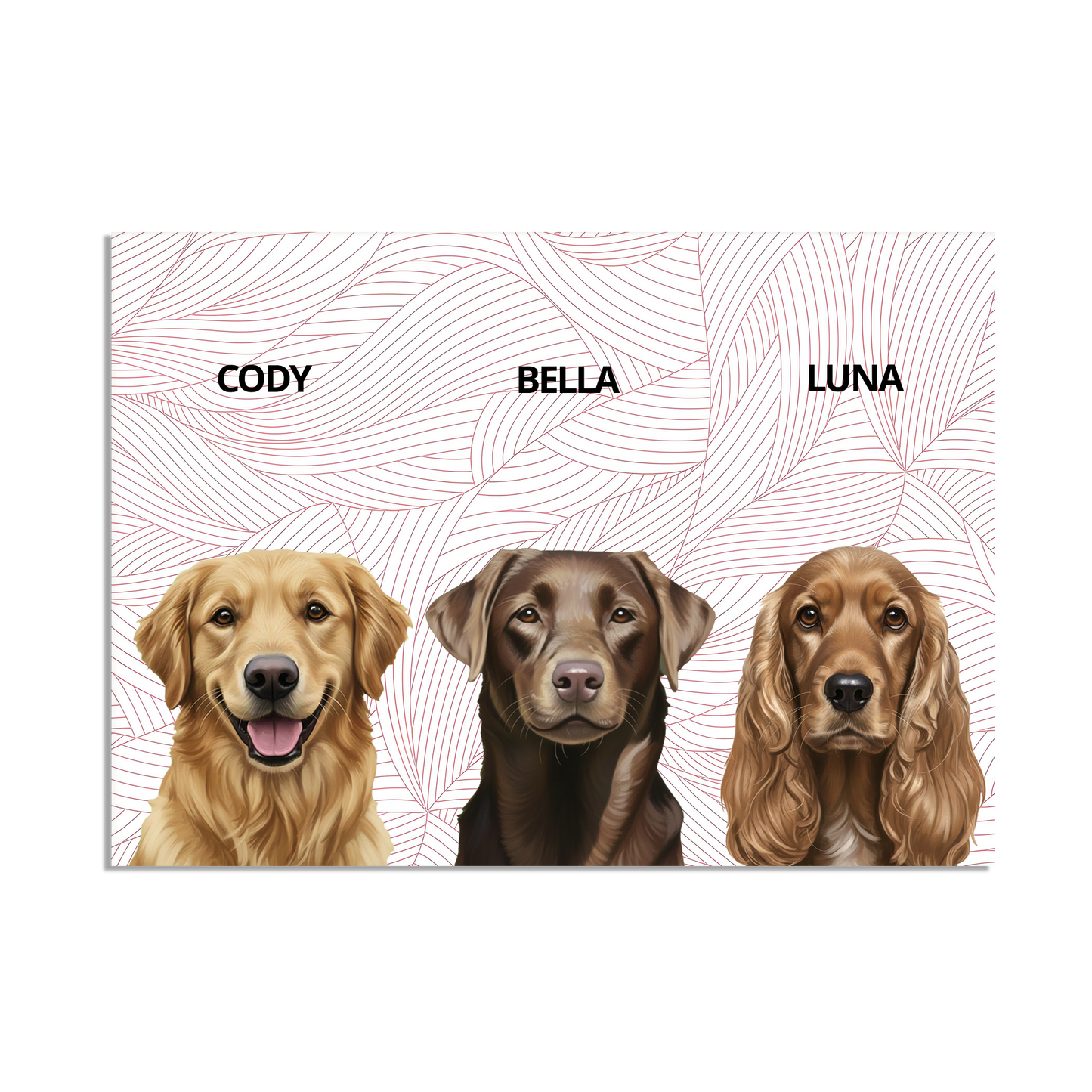 Custom Triple Pet Portrait