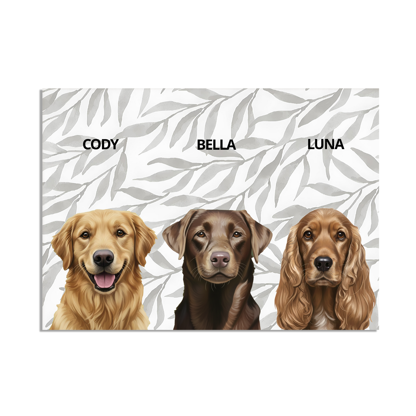 Custom Triple Pet Portrait