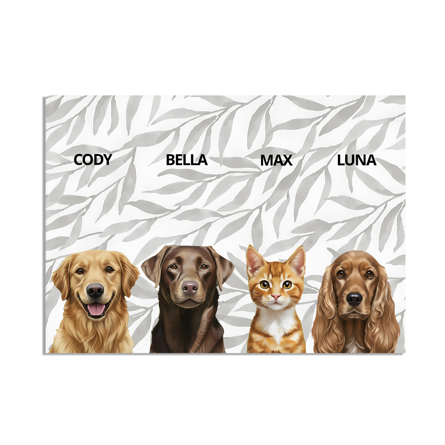 Custom Quadruple Pet Portrait