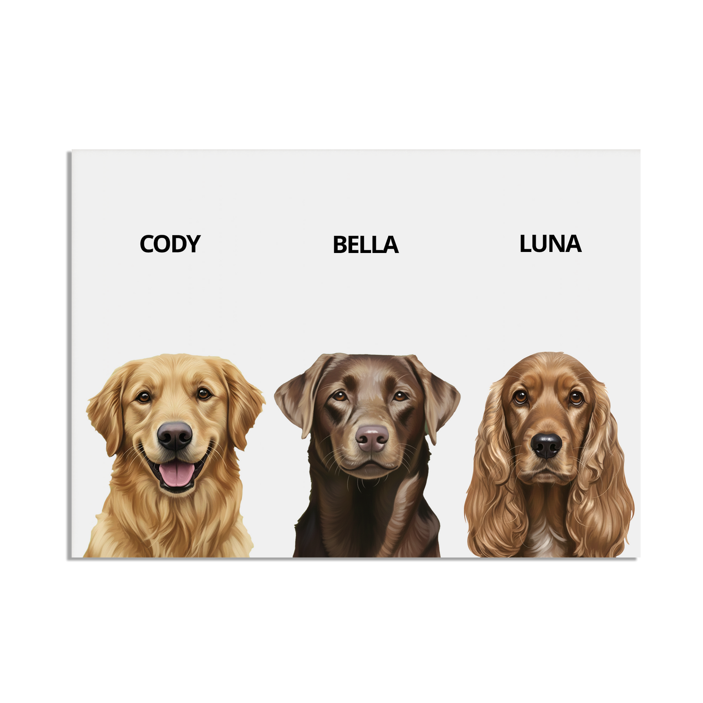 Custom Triple Pet Portrait
