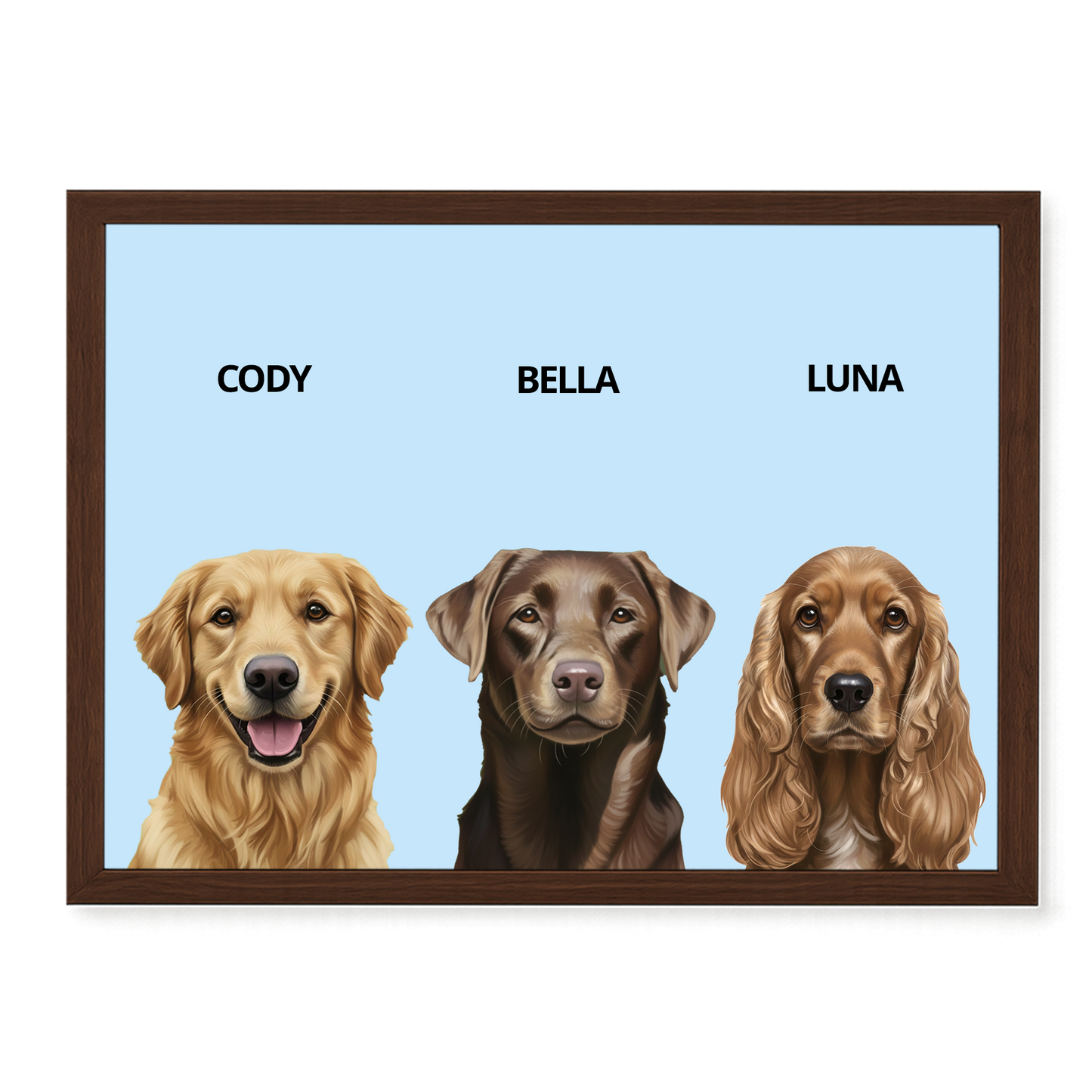Custom Triple Pet Portrait