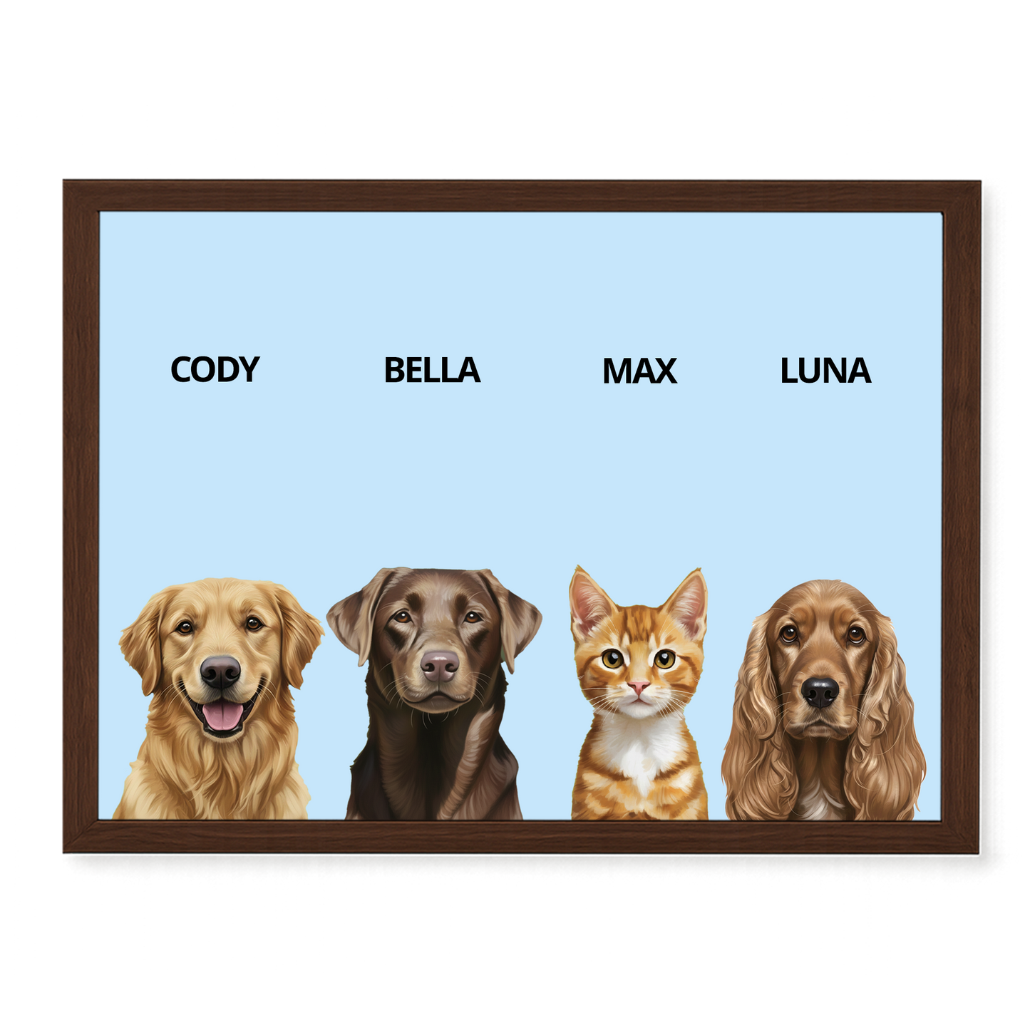 Custom Quadruple Pet Portrait