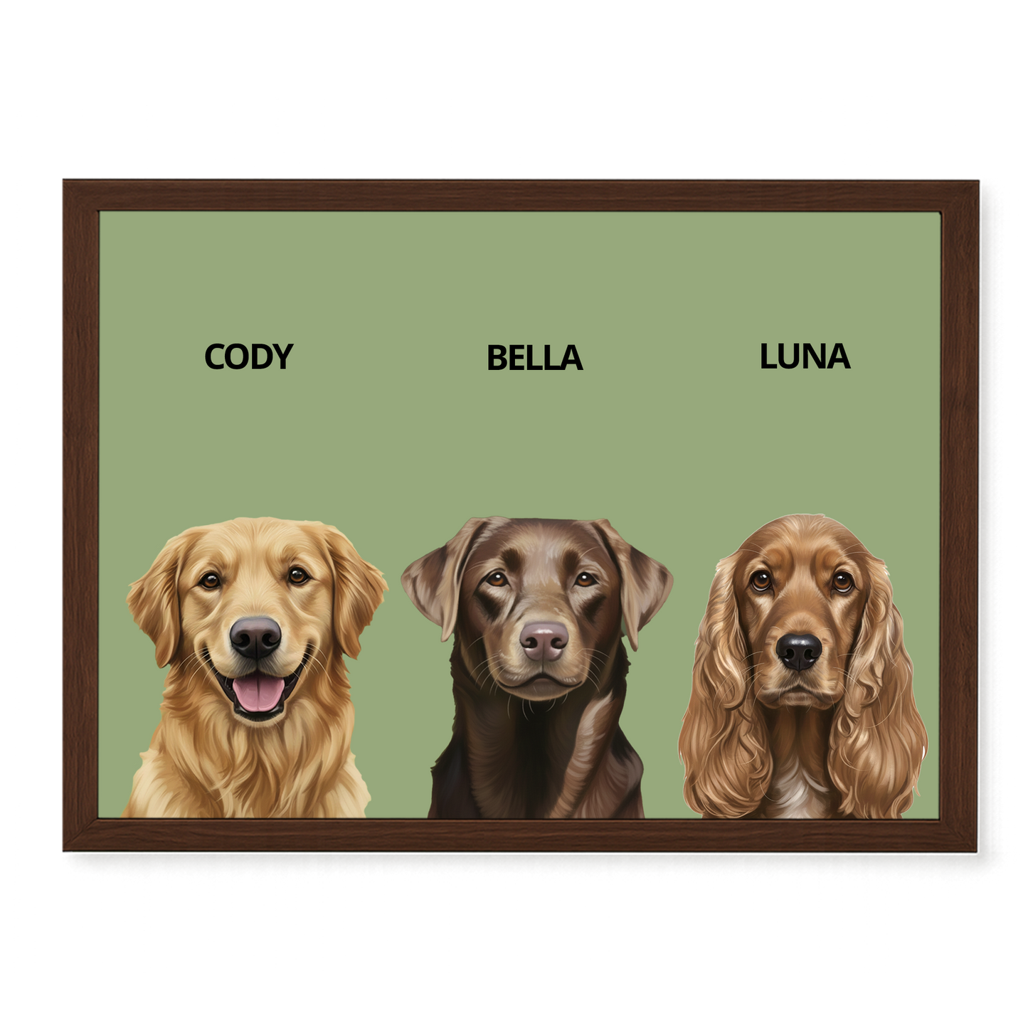 Custom Triple Pet Portrait