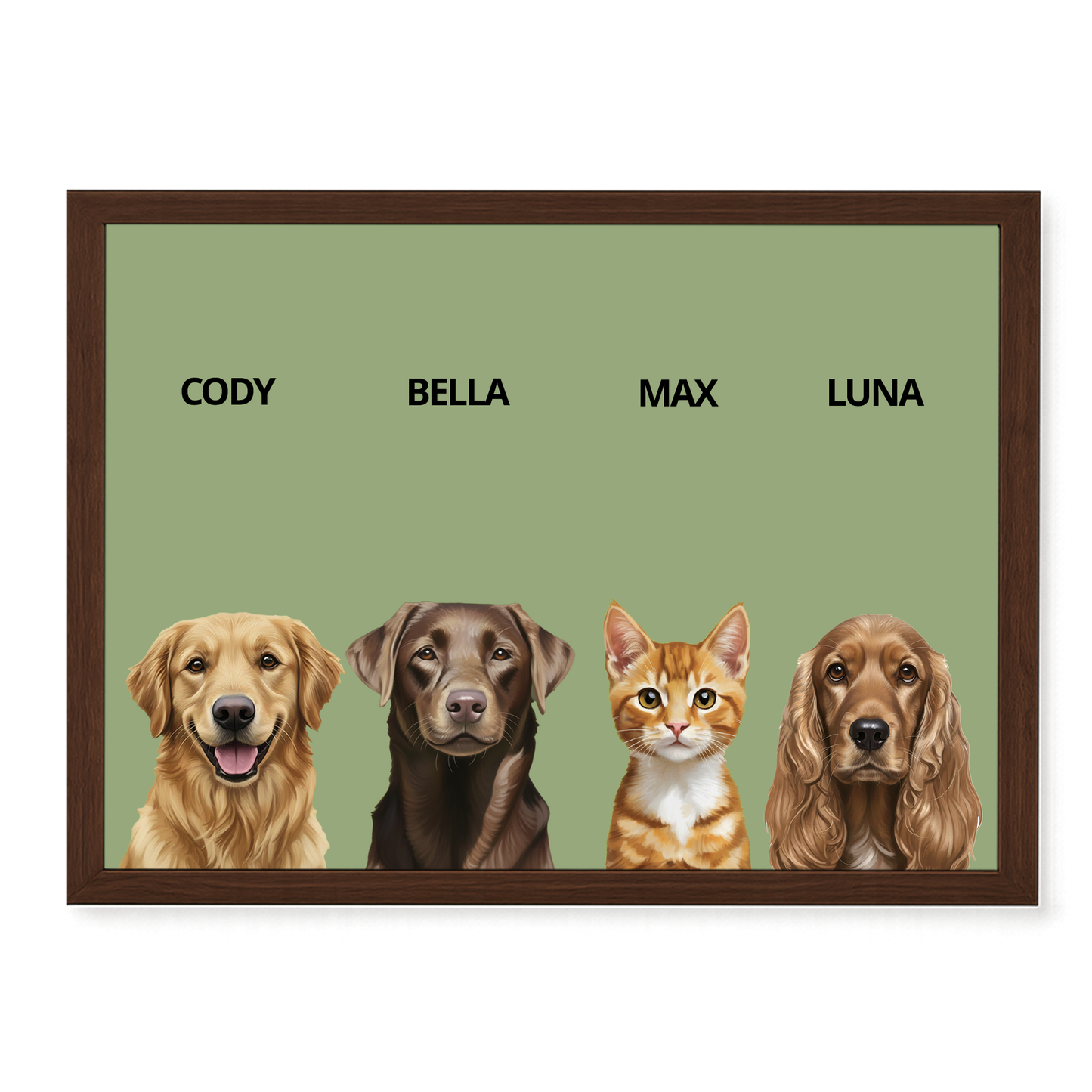 Custom Quadruple Pet Portrait