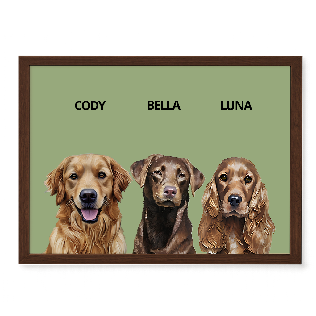 Custom Triple Pet Portrait