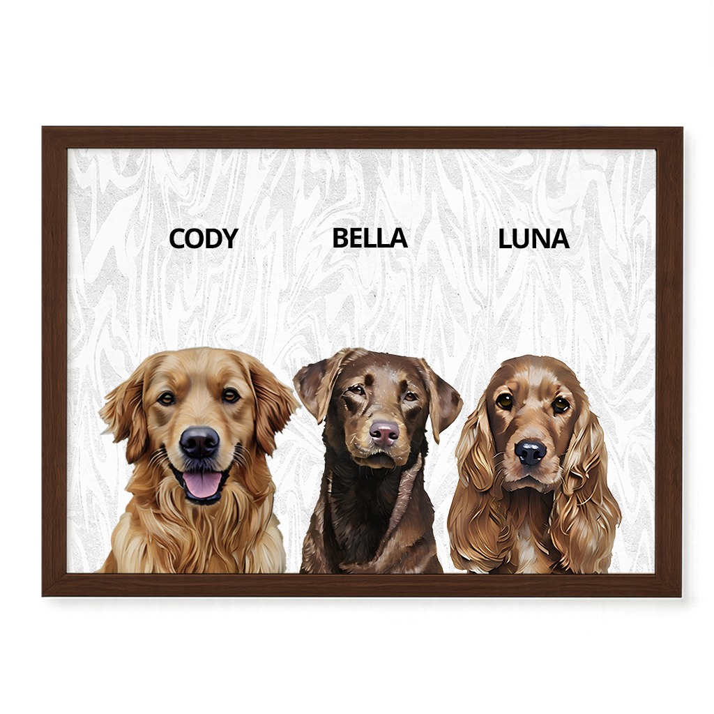 Custom Triple Pet Portrait