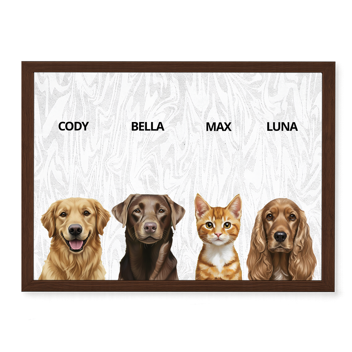 Custom Quadruple Pet Portrait