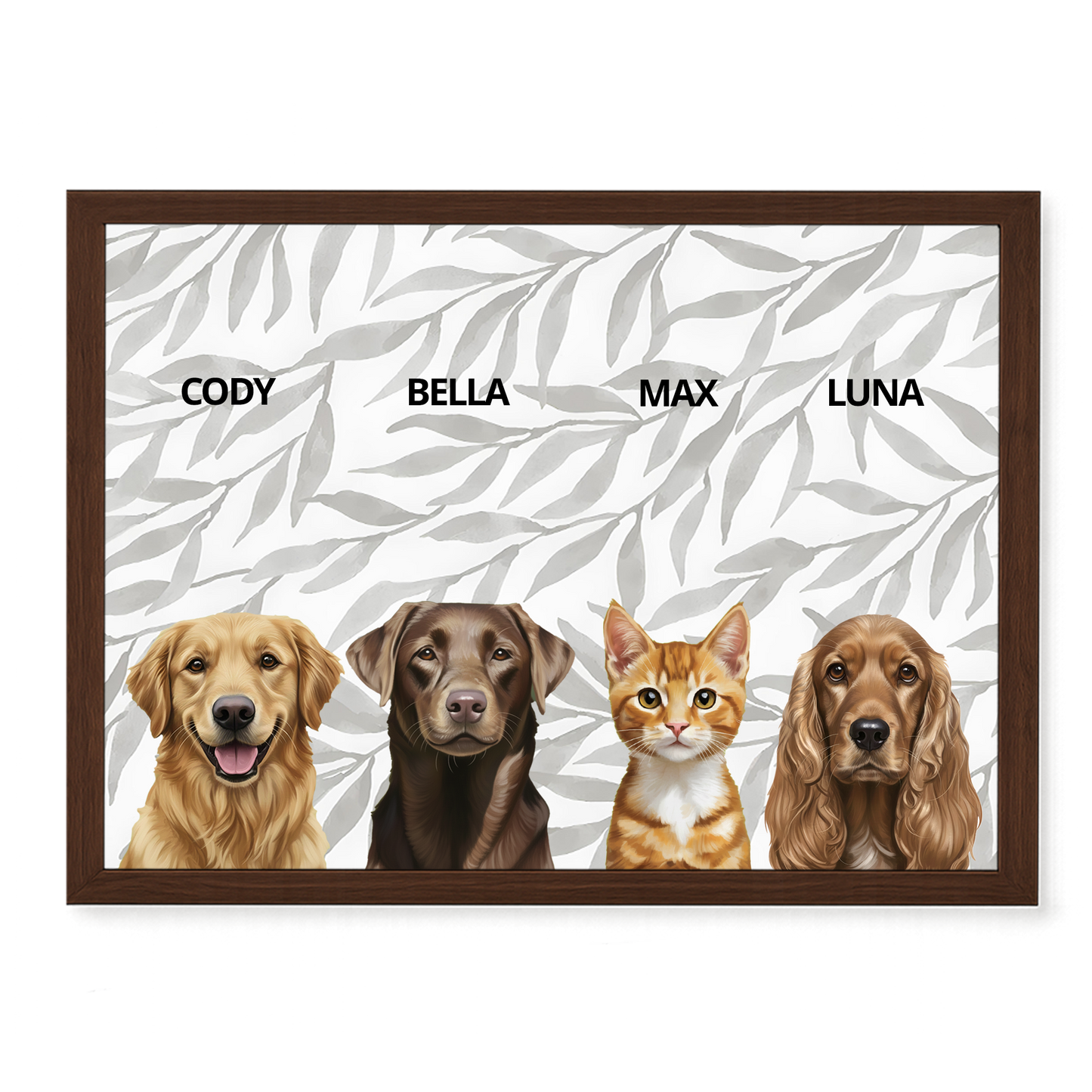 Custom Quadruple Pet Portrait