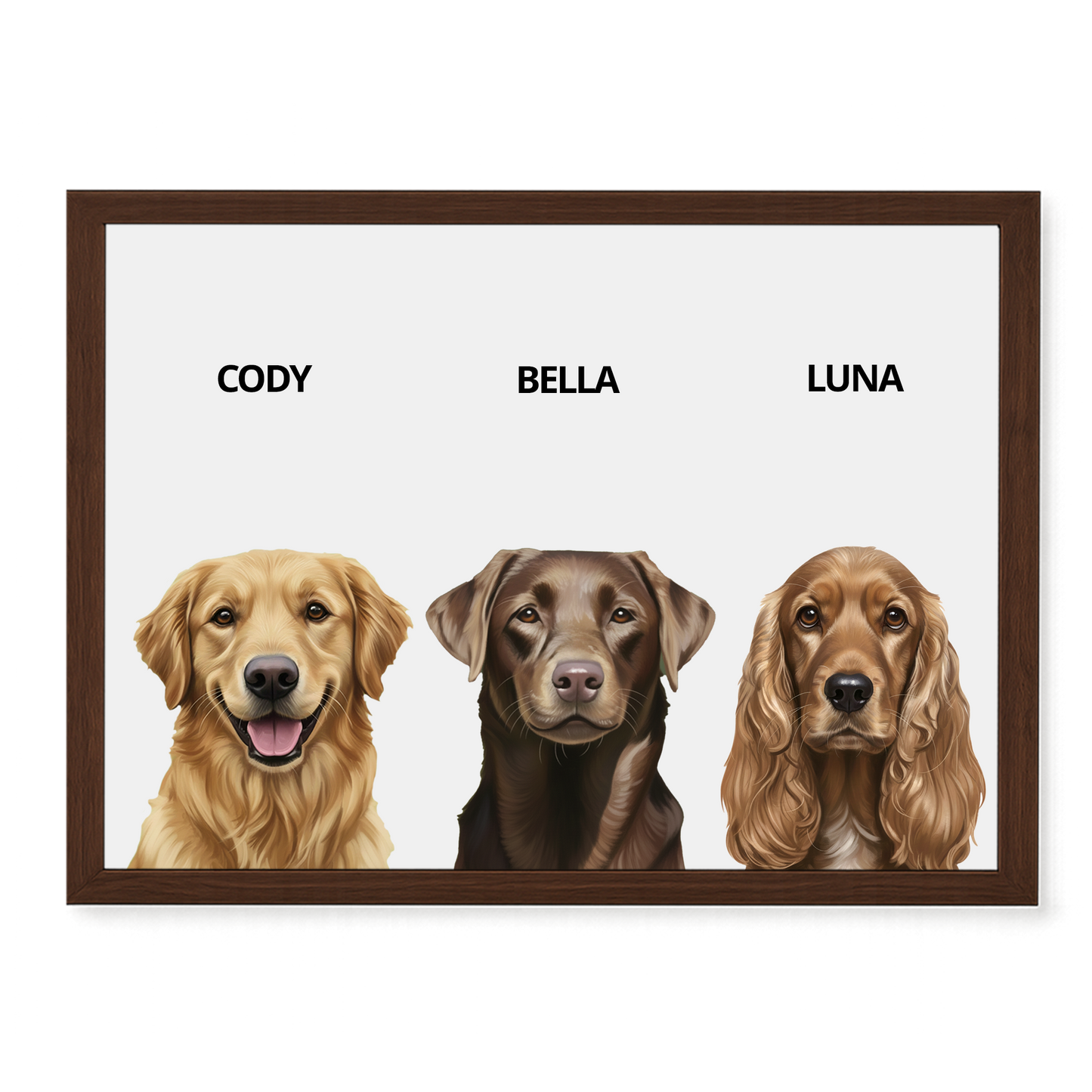 Custom Triple Pet Portrait