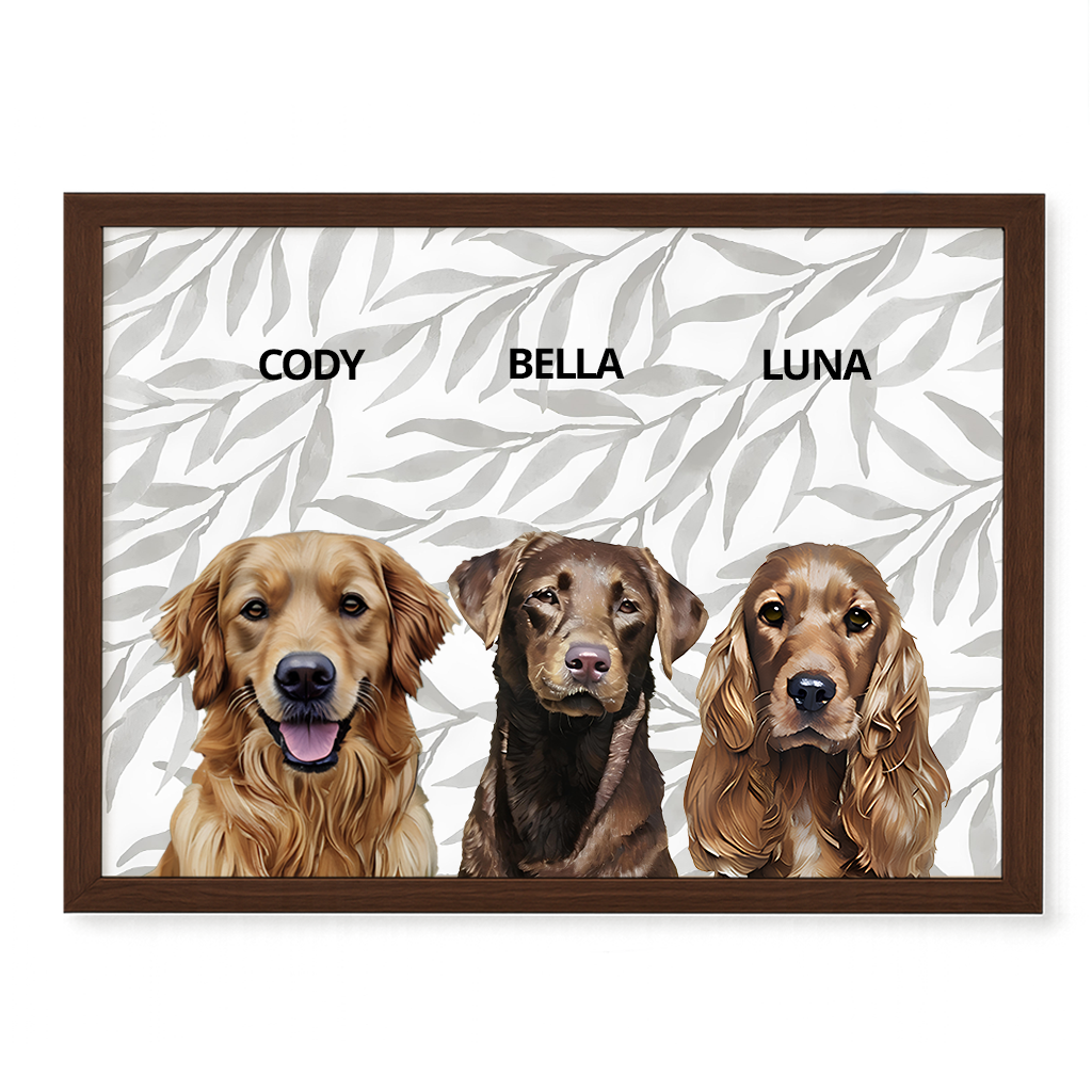 Custom Triple Pet Portrait