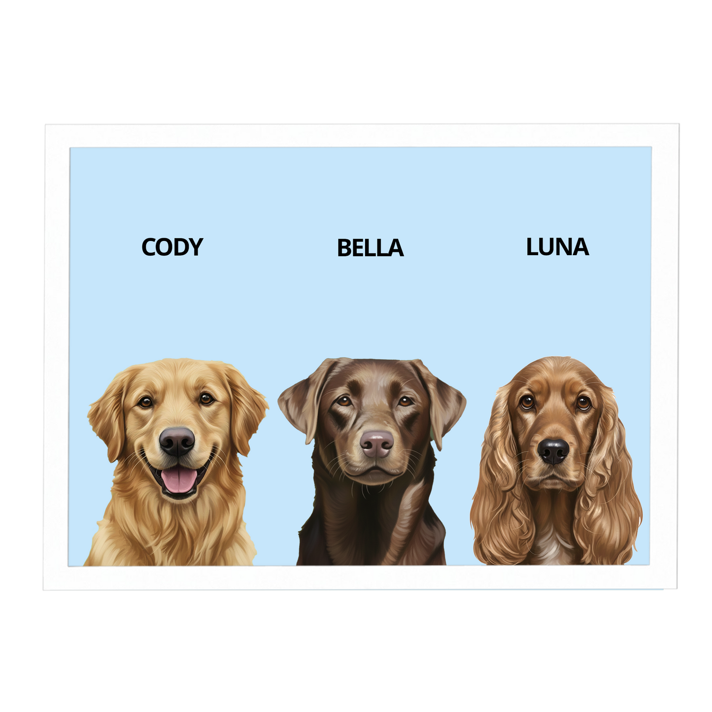 Custom Triple Pet Portrait