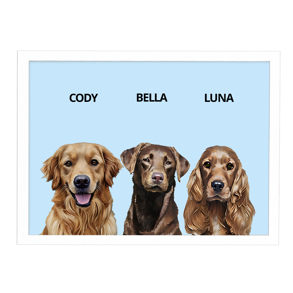 Custom Triple Pet Portrait