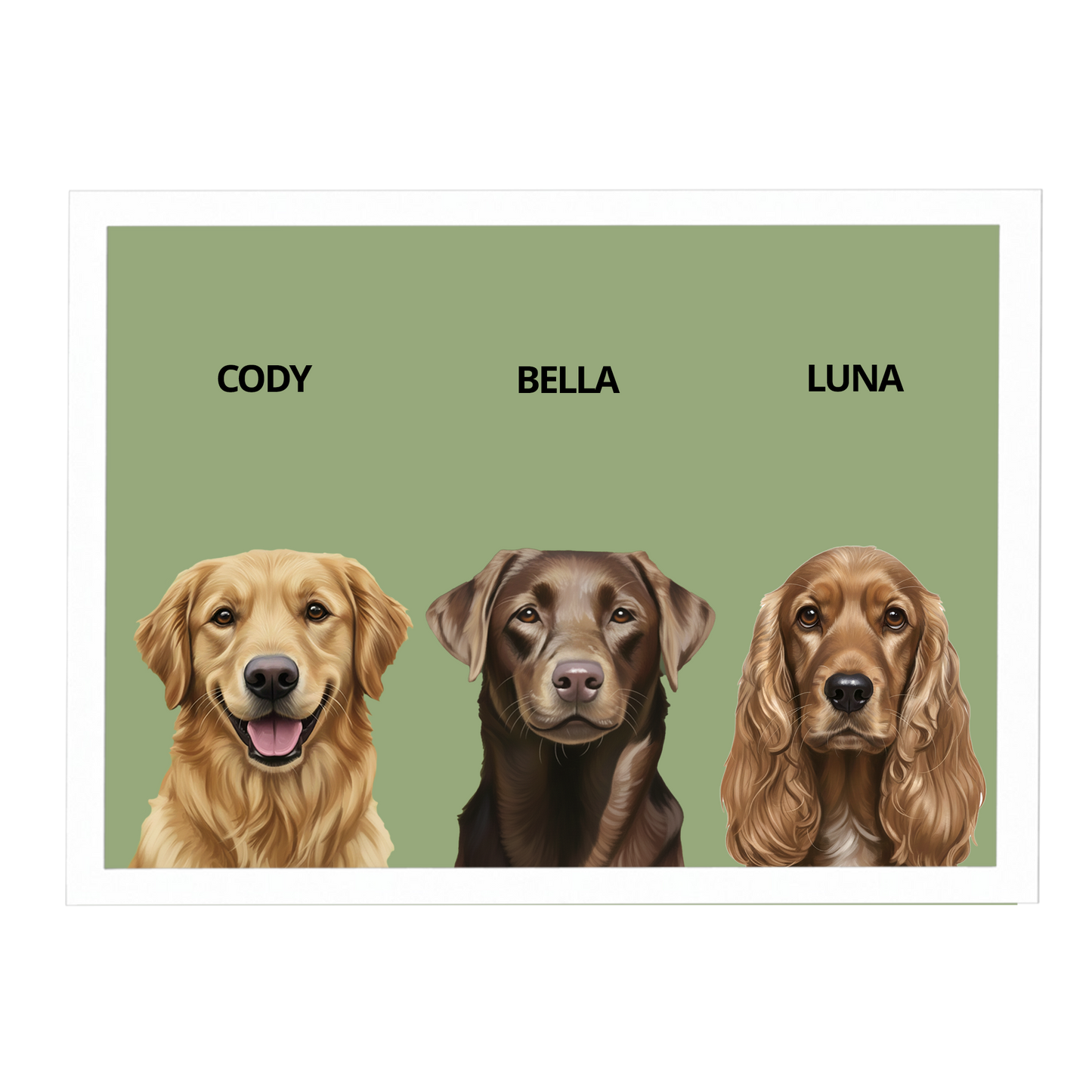 Custom Triple Pet Portrait