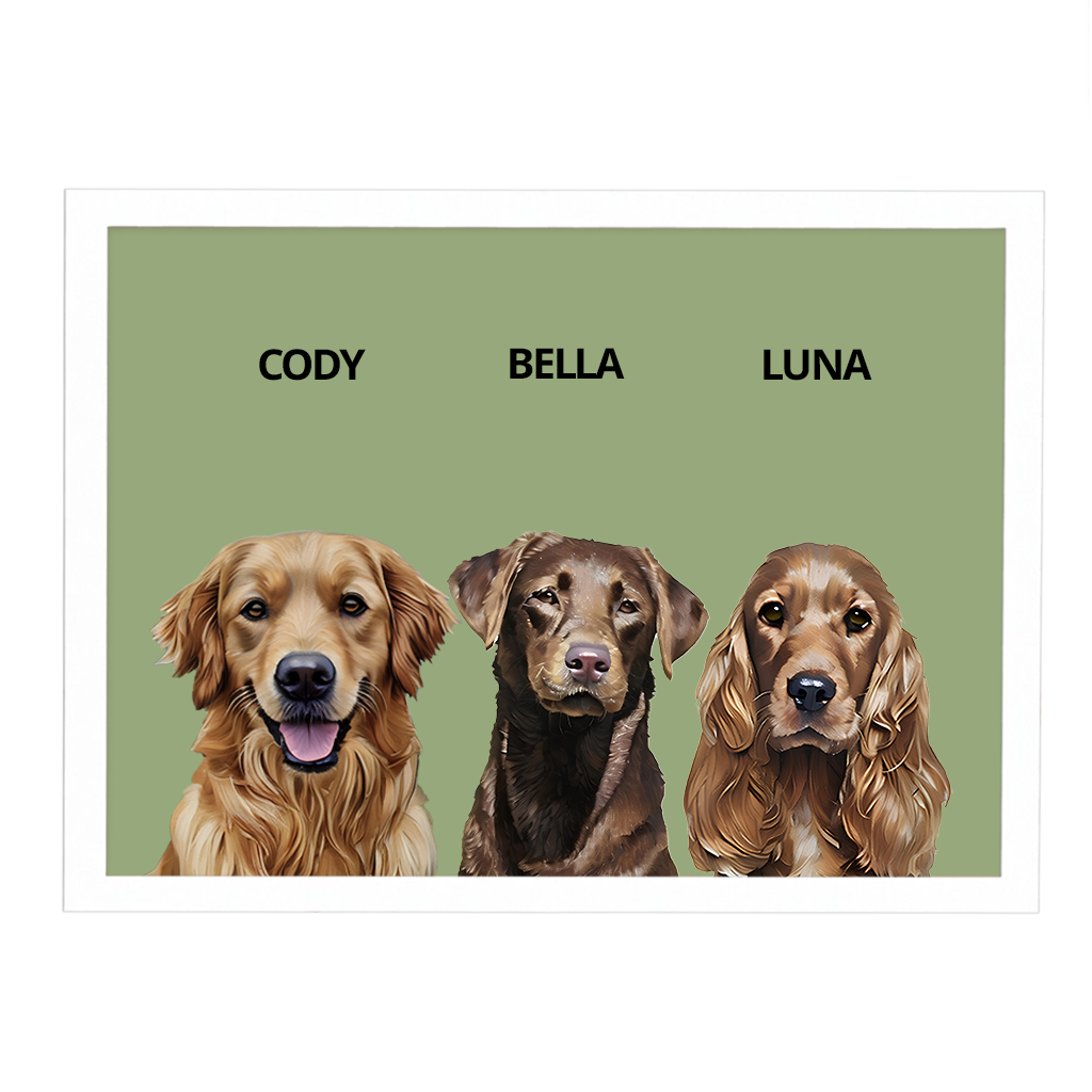 Custom Triple Pet Portrait