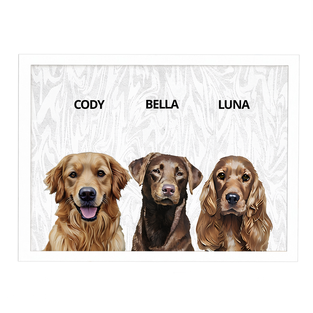 Custom Triple Pet Portrait